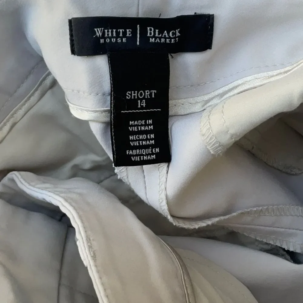 Take 50% OFF- White House Black Market Women's Light Gray Shorts, Size-14